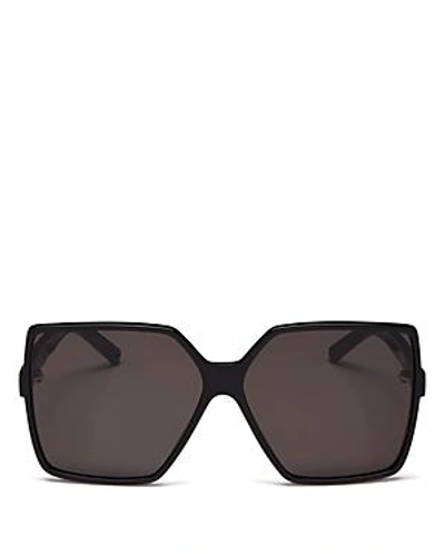 Shop Saint Laurent Women's Betty Oversized Square Sunglasses, 63mm In Black/gray