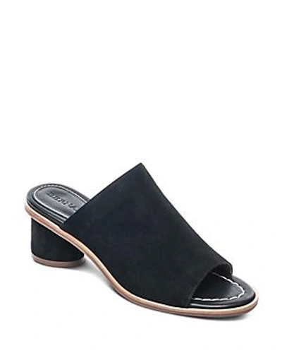 Shop Bernardo Women's Suede Block Heel Slide Sandals In Black
