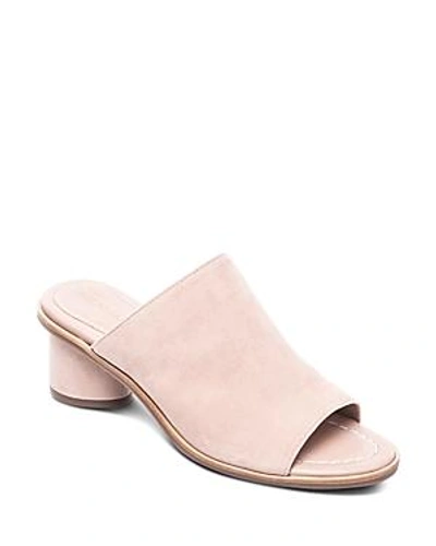 Shop Bernardo Women's Suede Block Heel Slide Sandals In Blush
