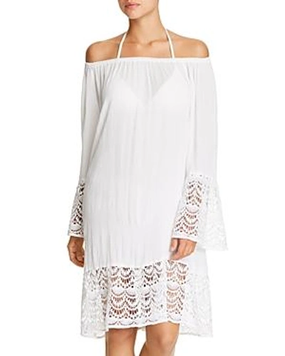 Shop Muche Et Muchette Miles Off-the-shoulder Dress Swim Cover-up In White