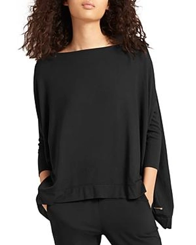 Shop Donna Karan New York Boatneck Sweatshirt In Black