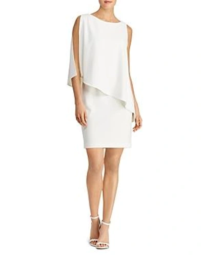 Shop Ralph Lauren Lauren  Asymmetric Crepe Dress In Cream