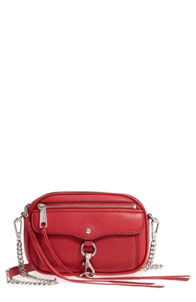Shop Rebecca Minkoff Blythe Leather Crossbody Bag - Red In Scarlet