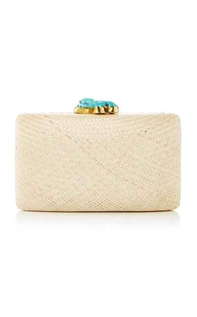 Shop Kayu Jen Clutch With Turquoise Stone In Tan