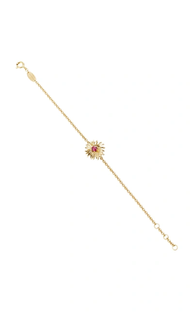Shop Aurelie Bidermann Floral Daisy Bracelet In Gold