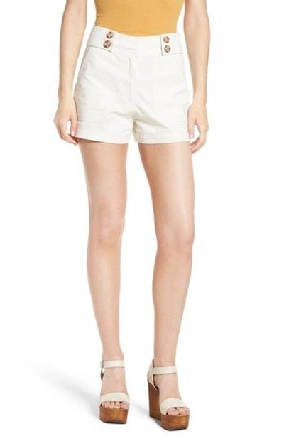 Shop Moon River Button Tab Shorts In Ivory