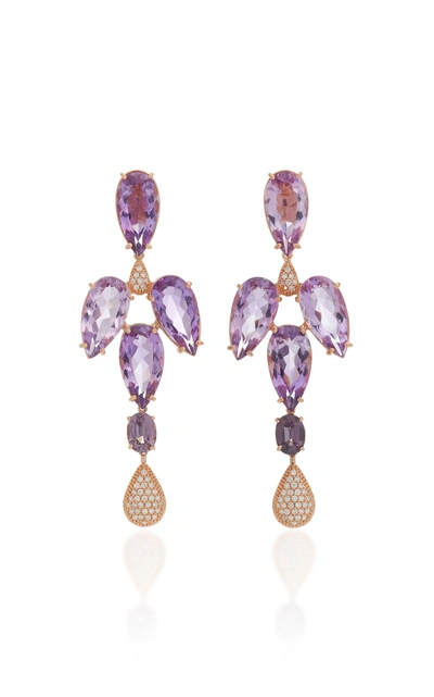 Shop Carla Amorim Verde Que Te Quero Earrings In Purple