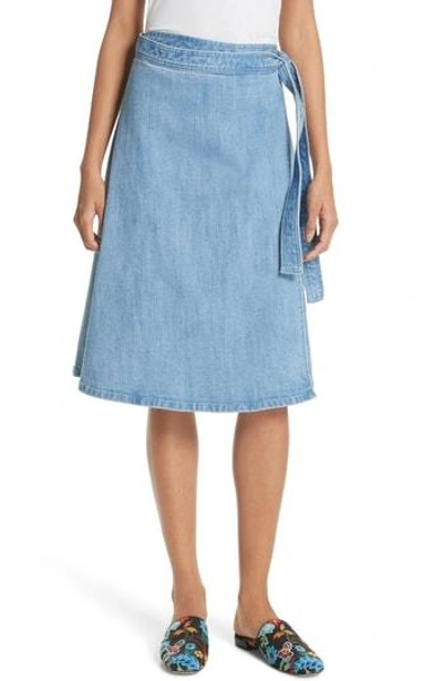 Kate spade denim wrap skirt hotsell