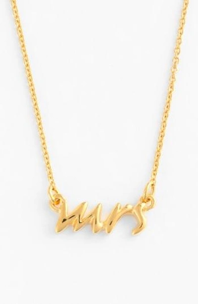 Shop Kate Spade 'say Yes - Mrs' Necklace In Gold