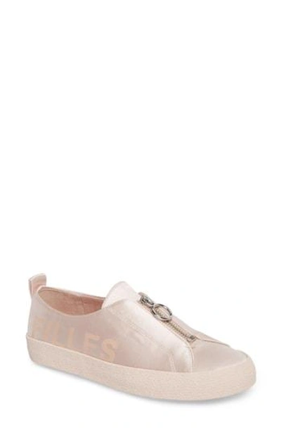 Shop Avec Les Filles Sasha Zip Sneaker In Avec Pink Fabric
