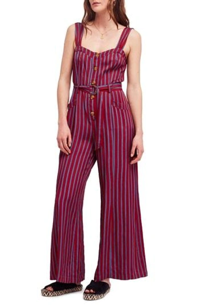 Shop Free People City Girl Jumpsuit In Wine