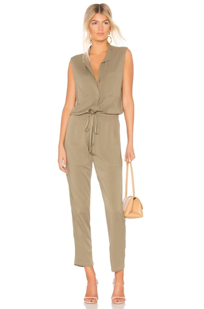 Shop Enza Costa Sleeveless Jumpsuit In Army