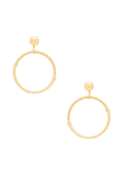 Shop Laruicci Cable Circle Earrings In Metallic Gold