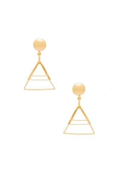 Shop Laruicci Triangle Drop Earrings In Metallic Gold