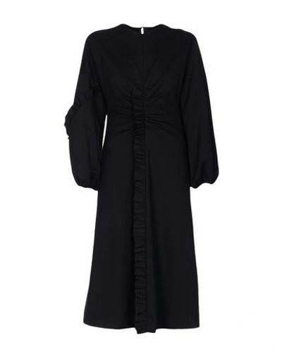 Shop Tibi Midi Dress In Black