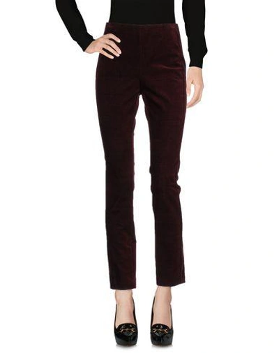 Shop Theory Casual Pants In Maroon