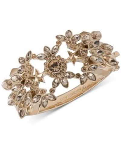 Shop Givenchy Gold-tone Crystal Openwork Bangle Bracelet