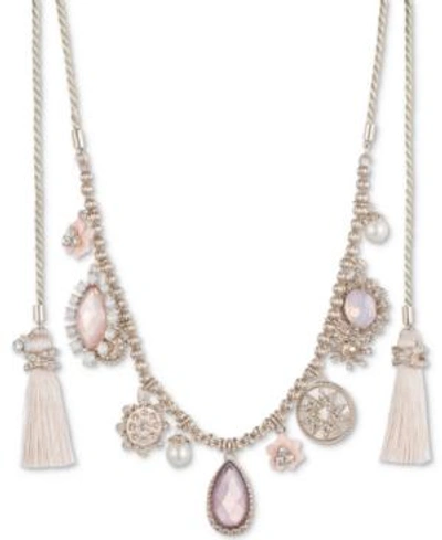 Shop Marchesa Gold-tone Imitation Pearl, Stone & Pave Tassel 44" Wrap Necklace