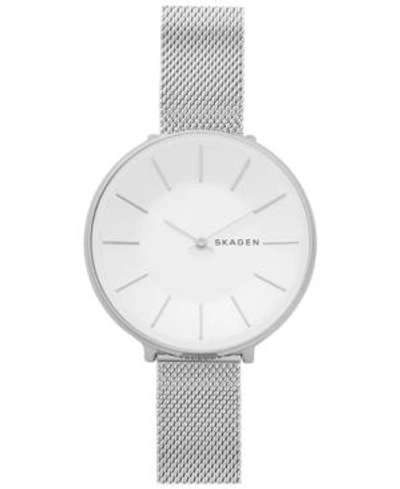Shop Skagen Women's Karolina Stainless Steel Mesh Bracelet Watch 38mm In Silver