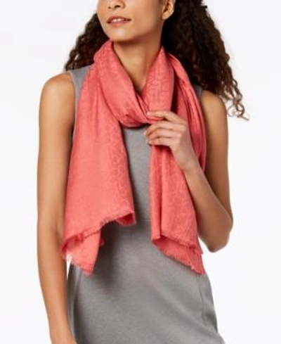 Shop Calvin Klein Ck Logo Wrap & Scarf In One In Rose Quartz