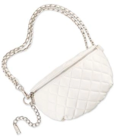 Shop Steve Madden Mandie Convertible Fanny Pack In White/silver