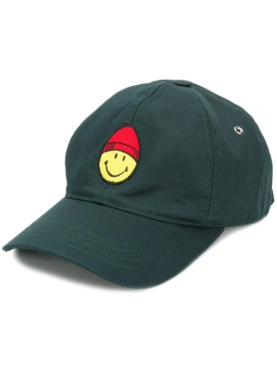 Shop Ami Alexandre Mattiussi Cap With Smiley Patch In Green