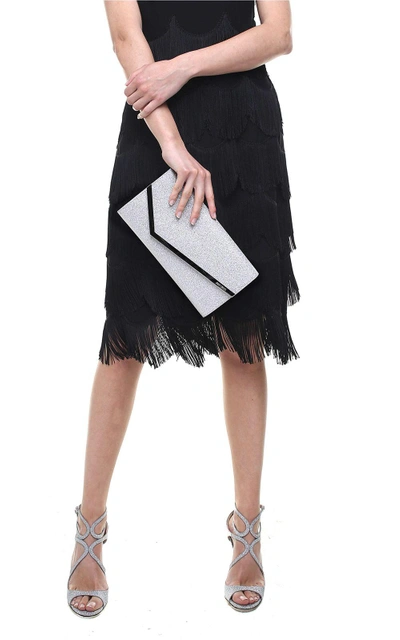 Jimmy Choo Erica Glittered Leather Clutch In Argento ModeSens