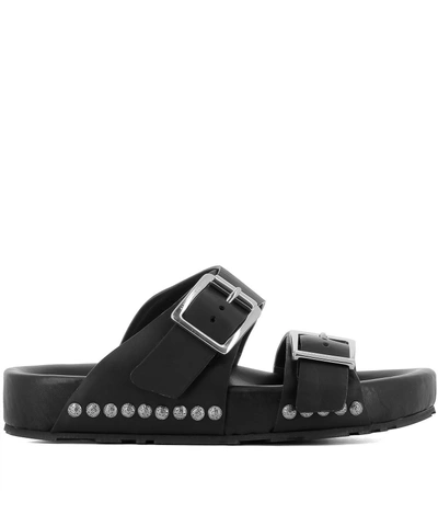 Shop Alexander Mcqueen Black Leather Sandals