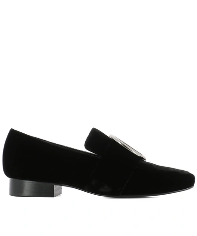 Shop Dorateymur Black Velvet Loafers