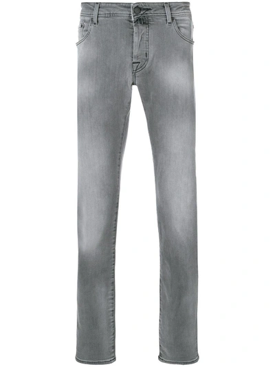 Shop Jacob Cohen Stonewashed Skinny Jeans In Grey