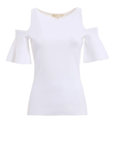 Shop Michael Kors Cold Sleeve Top In White