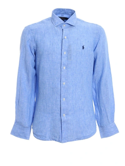 Shop Polo Ralph Lauren Classic Polo Shirt In Light Blue