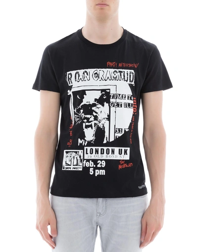 Shop Valentino Black Cotton T-shirt