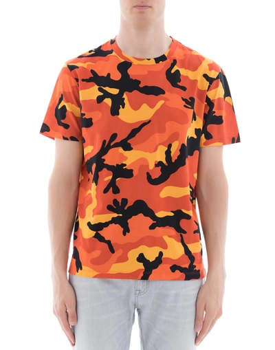 Shop Valentino Orange Cotton T-shirt
