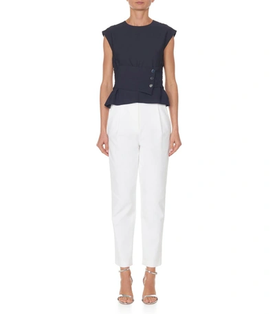 Shop Tibi Black Sleeveless Corset Cropped Top