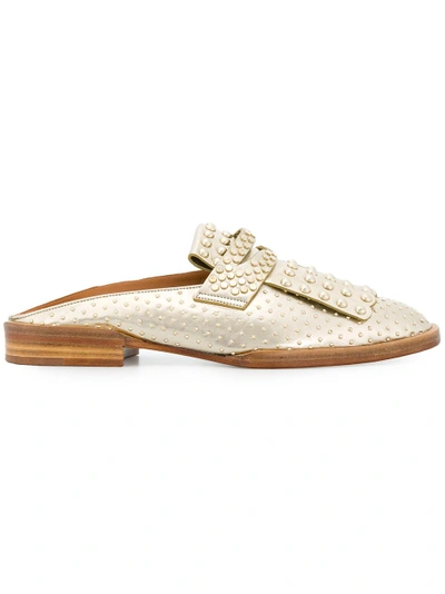 Shop Robert Clergerie Youla Pearl Embellished Mules