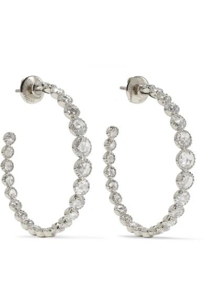 Shop Fred Leighton Collection 18-karat White Gold Diamond Hoop Earrings