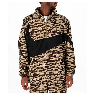 Nike Men's Sportswear Vaporwave Swoosh Woven Half-zip Jacket, Brown In  Green | ModeSens