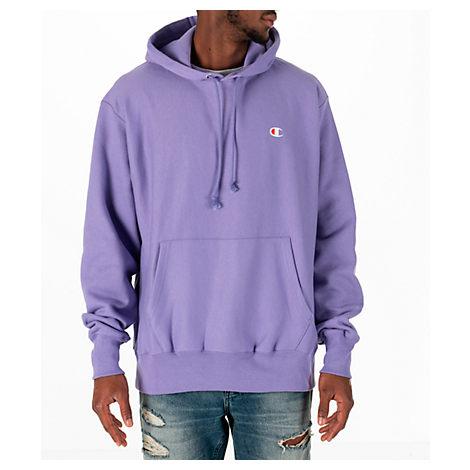 purple champion hoodie reverse weave