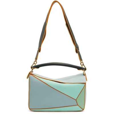 Shop Loewe Blue Paulas Ibiza Edition Puzzle Bag In 8877 Aqua M