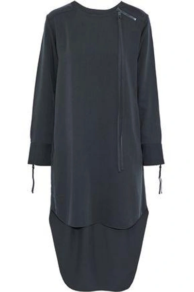 Shop Y-3 Woman + Adidas Asymmetric Twill Dress Dark Gray