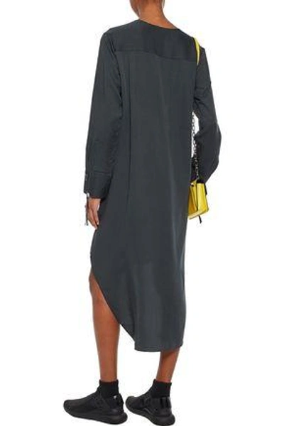 Shop Y-3 Woman + Adidas Asymmetric Twill Dress Dark Gray