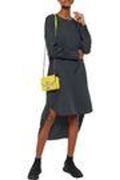 Shop Y-3 Woman + Adidas Asymmetric Twill Dress Dark Gray