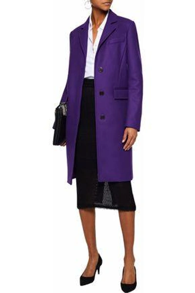 Shop Versace Collection Woman Wool-blend Coat Purple