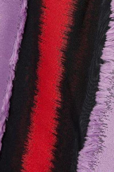 Shop Versace Woman Fil Coupé Silk-blend Chiffon Shirt Multicolor