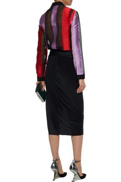 Shop Versace Woman Fil Coupé Silk-blend Chiffon Shirt Multicolor