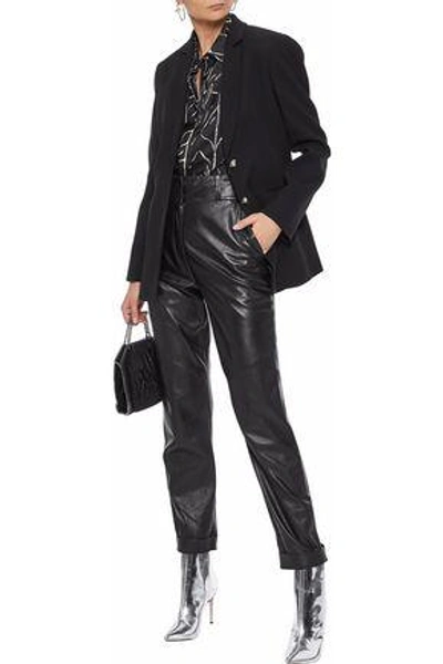 Shop Versace Woman Silk-crepe Blazer Black