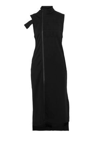 Shop Y-3 3-stripes Track Jersey Midi Dress In Black