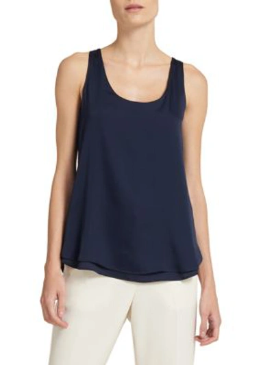 Shop Donna Karan Sleeveless Hi-lo Top In Classic Navy