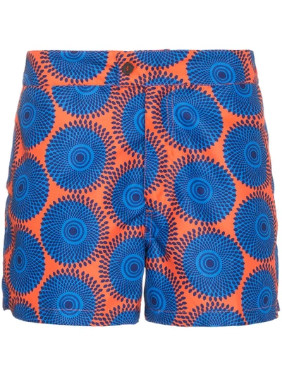 Shop Okun Orange Patrice Circle Print Swim Shorts In Yellow